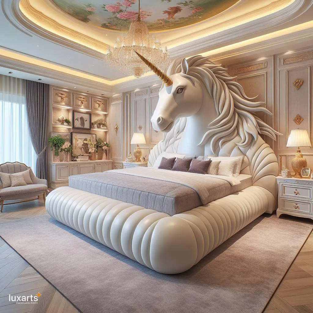 Dream in Magic: Unicorn-Inspired Bed for Enchanting Sleep luxarts unicorn inspired bed 1 jpg