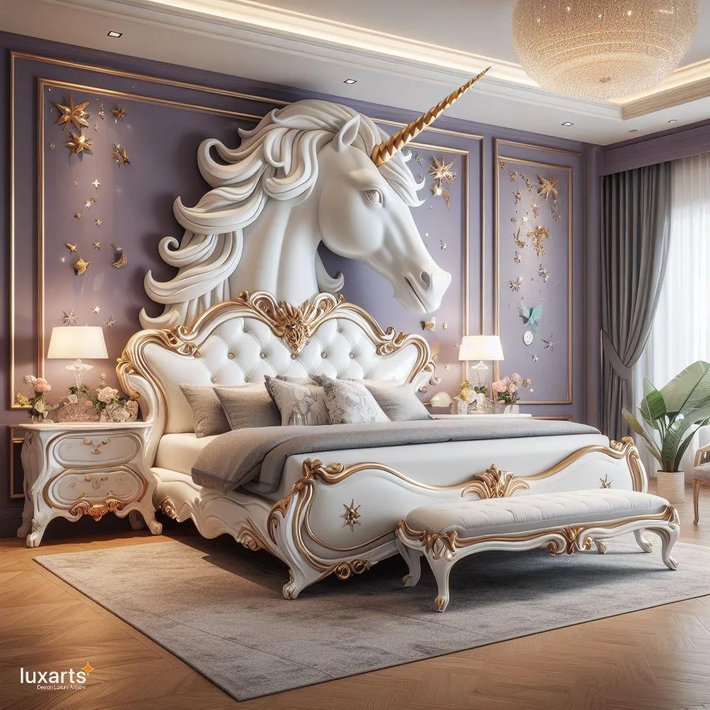Dream in Magic: Unicorn-Inspired Bed for Enchanting Sleep luxarts unicorn inspired bed 2 jpg