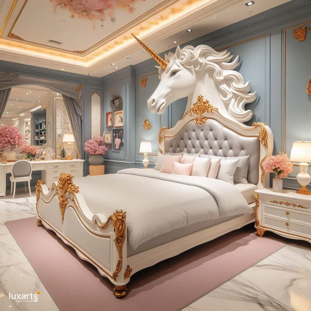 Dream in Magic: Unicorn-Inspired Bed for Enchanting Sleep luxarts unicorn inspired bed 4 jpg