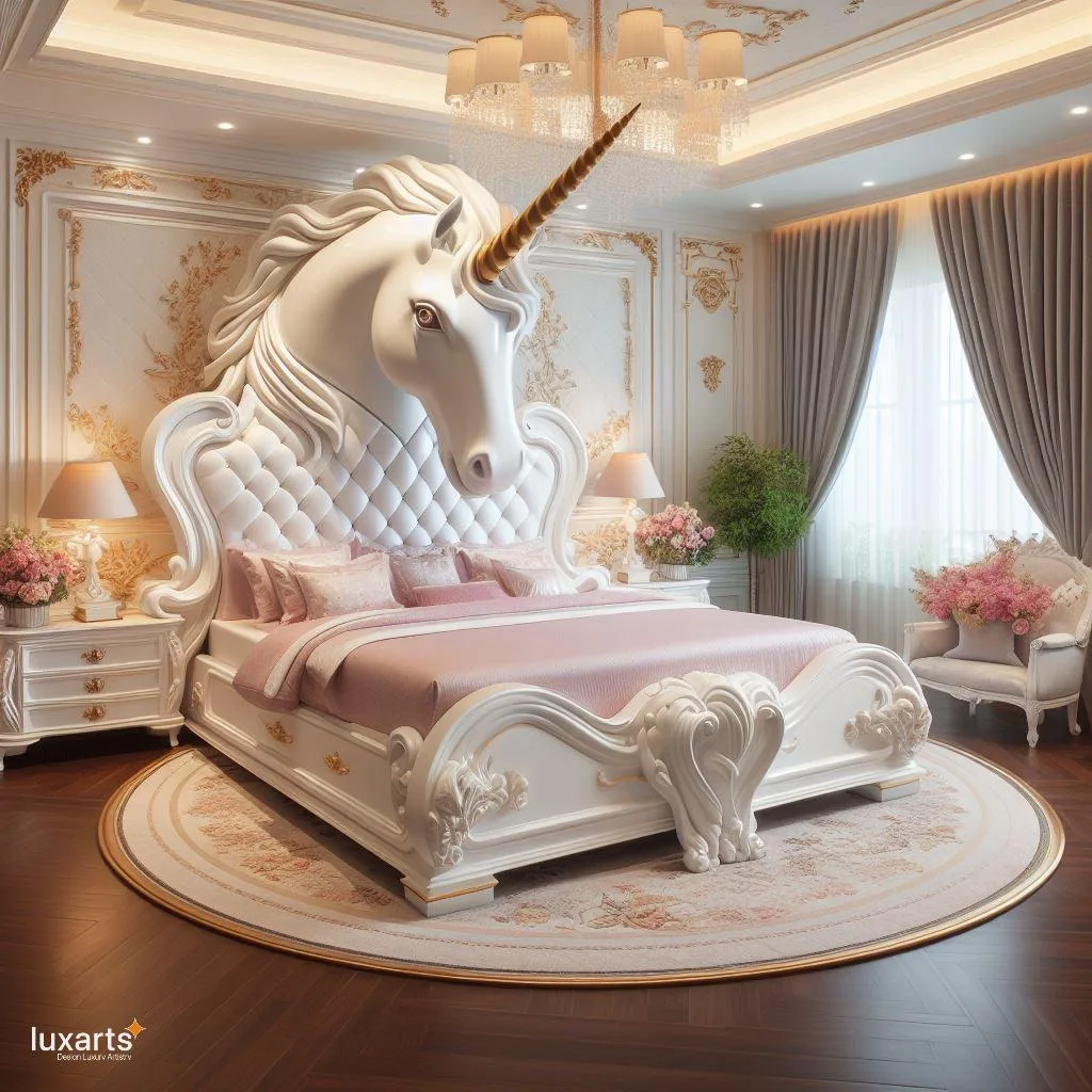 Dream in Magic: Unicorn-Inspired Bed for Enchanting Sleep luxarts unicorn inspired bed 5 jpg
