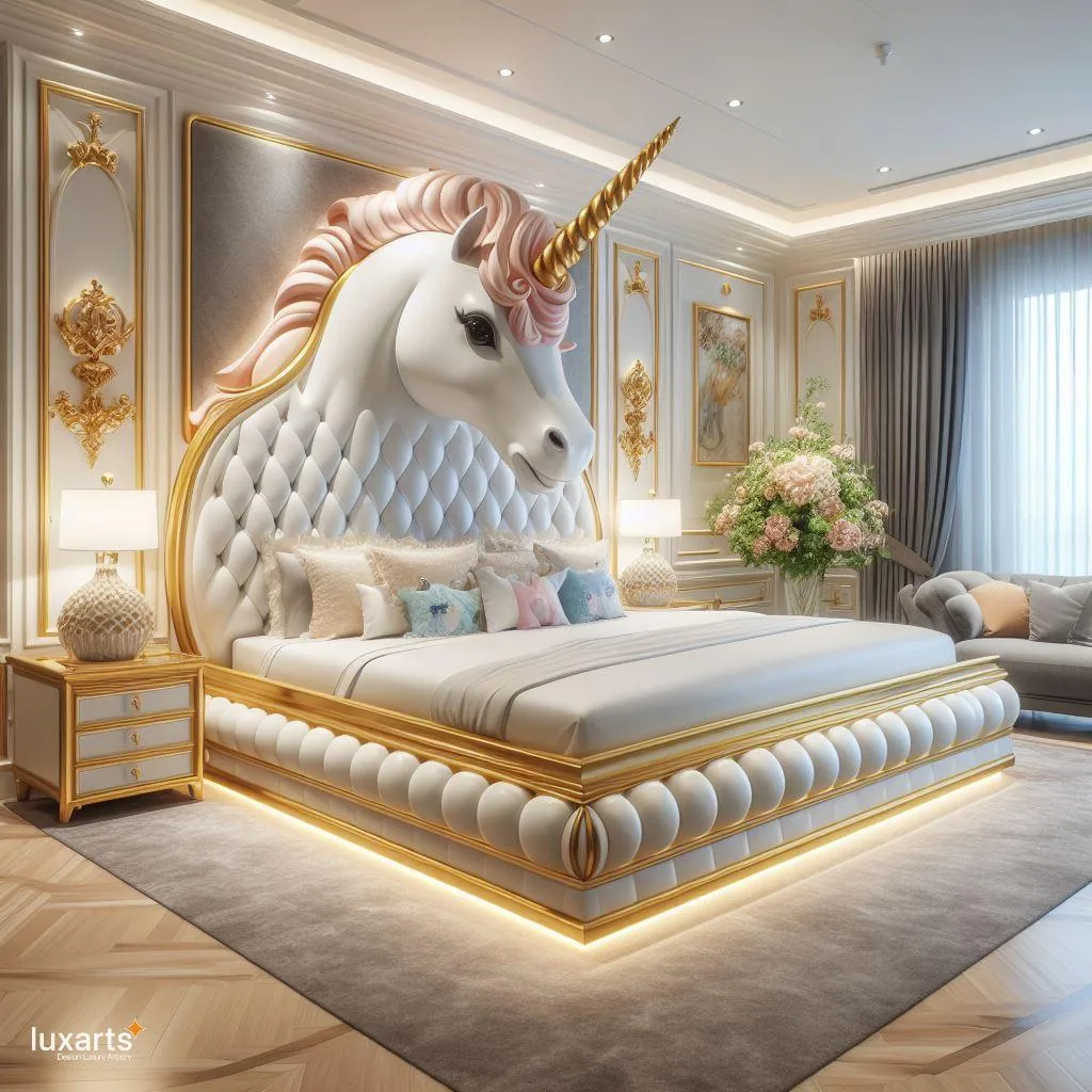 Dream in Magic: Unicorn-Inspired Bed for Enchanting Sleep luxarts unicorn inspired bed 6 jpg