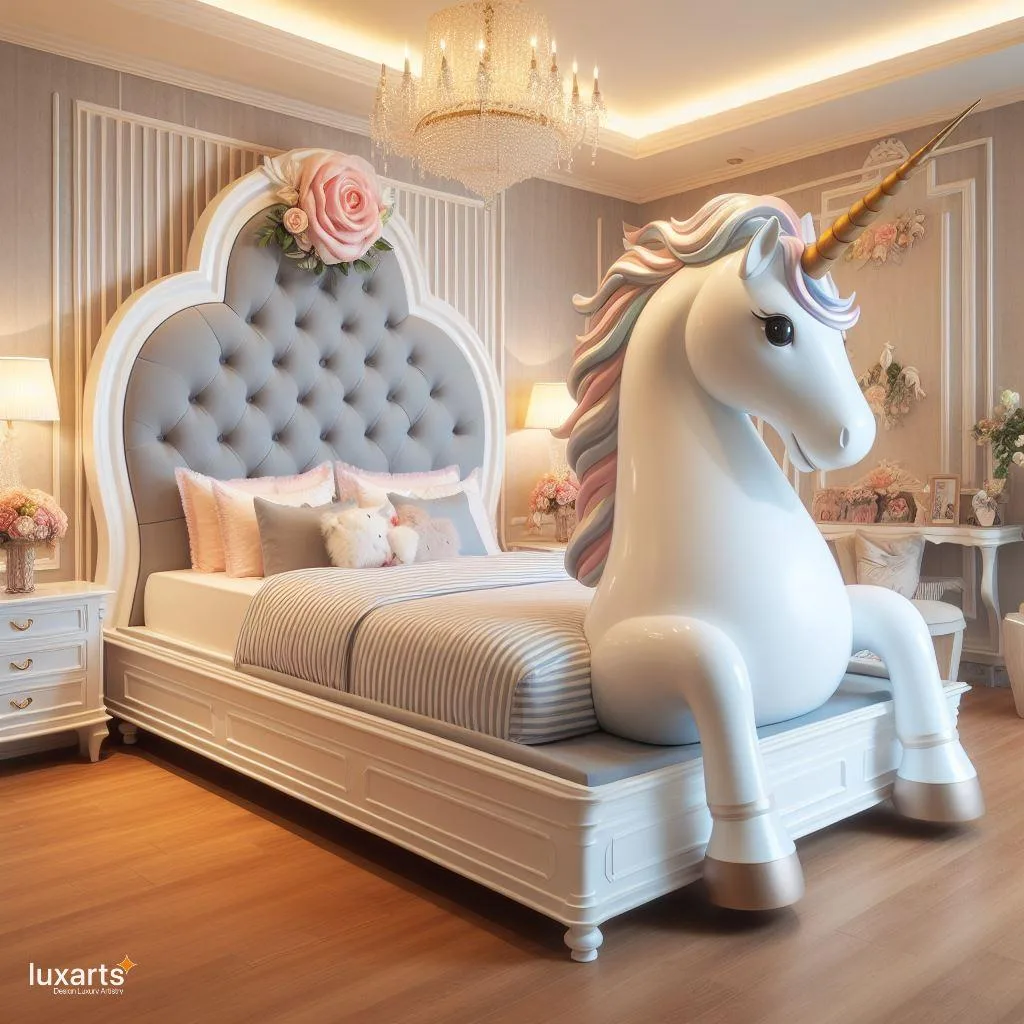 Dream in Magic: Unicorn-Inspired Bed for Enchanting Sleep luxarts unicorn inspired bed 7 jpg