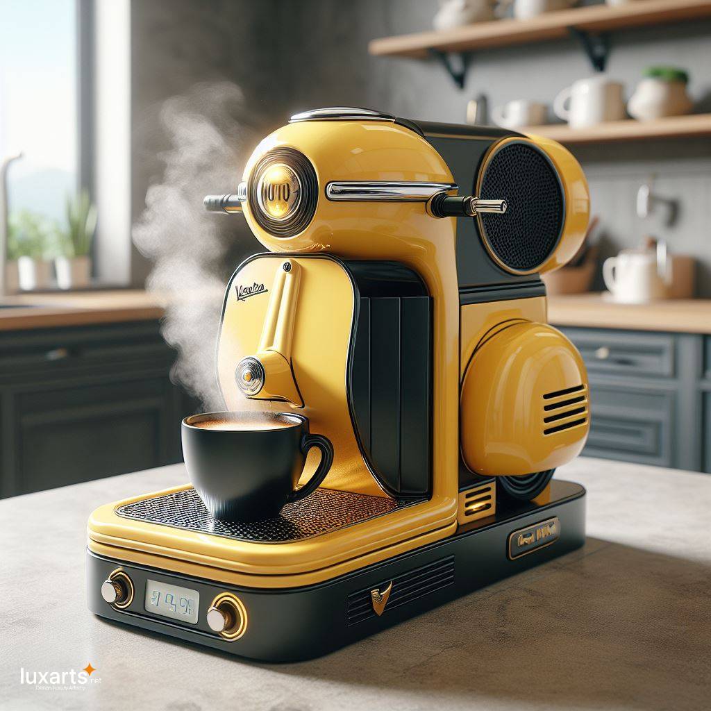 Vespa Shaped Coffee Maker: Riding in Style with Your Morning Brew luxarts vespa coffee maker 11