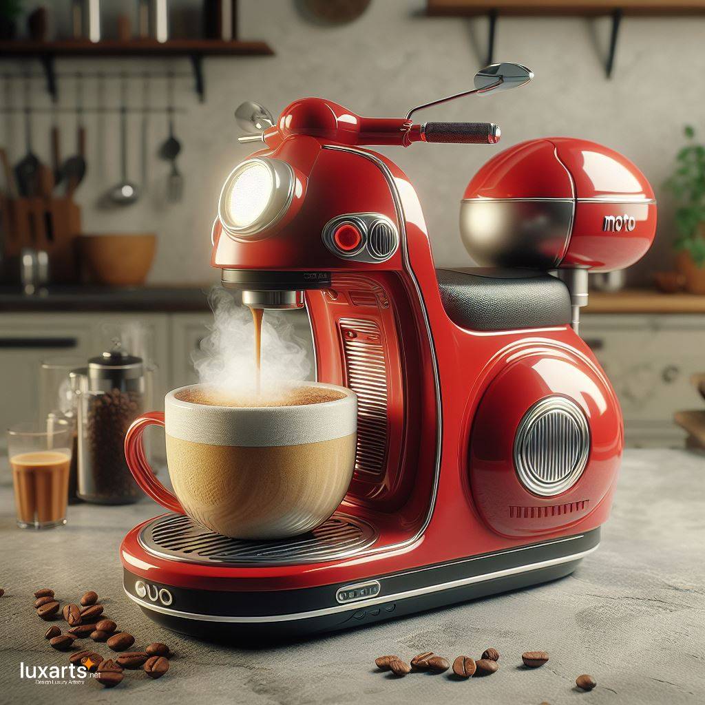 Vespa Shaped Coffee Maker: Riding in Style with Your Morning Brew luxarts vespa coffee maker 12