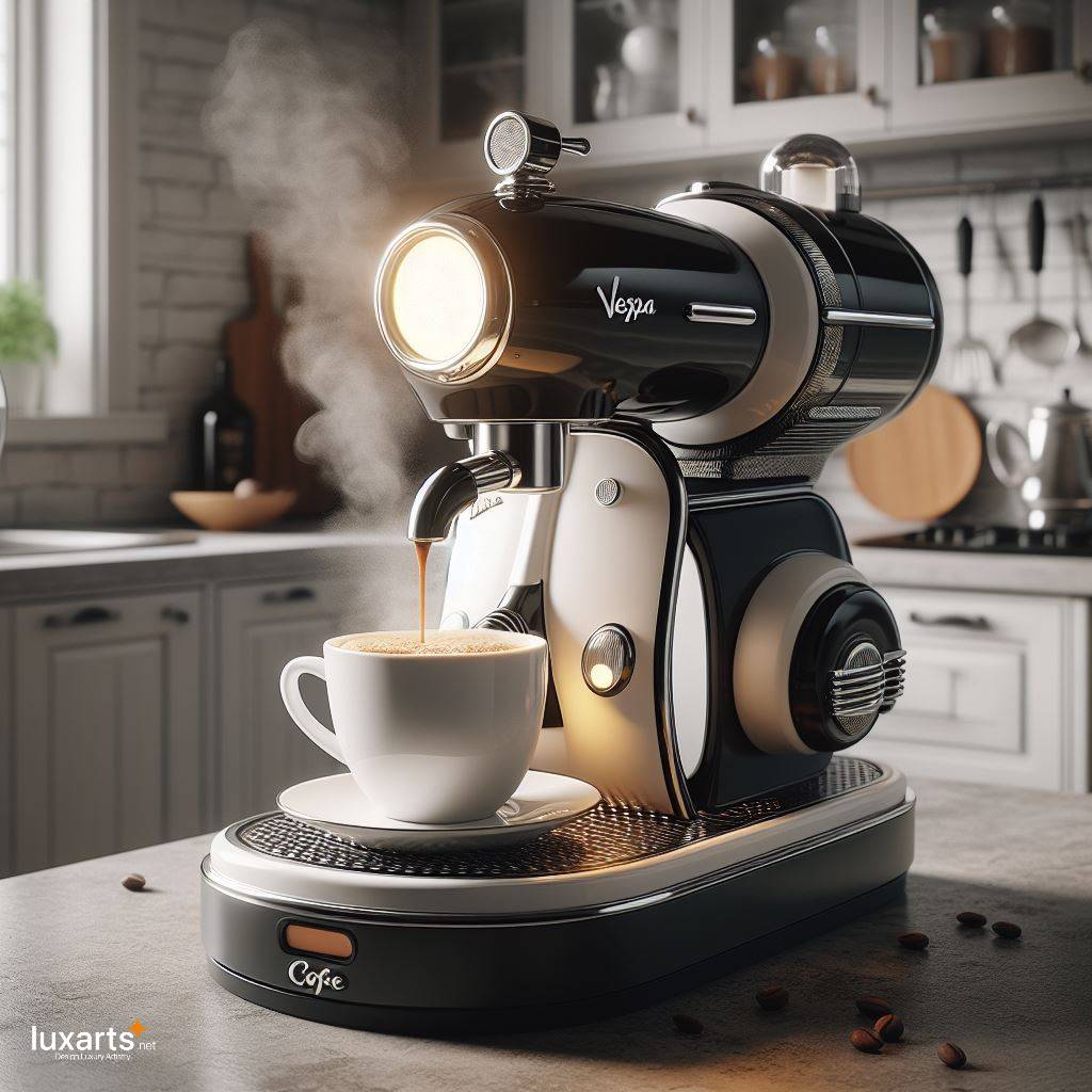 Vespa Shaped Coffee Maker: Riding in Style with Your Morning Brew luxarts vespa coffee maker 5
