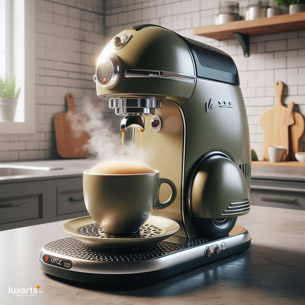 Vespa Shaped Coffee Maker: Riding in Style with Your Morning Brew luxarts vespa coffee maker 6