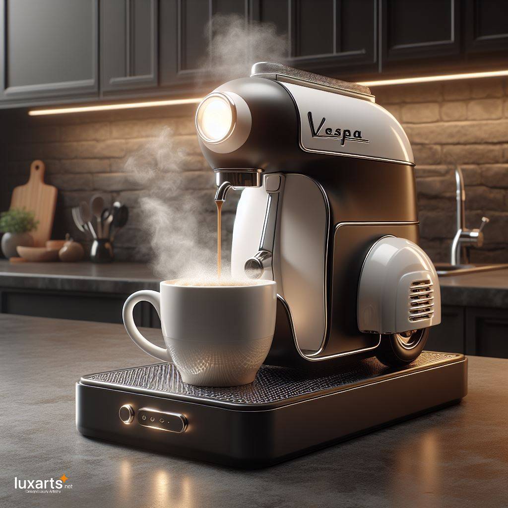Vespa Shaped Coffee Maker: Riding in Style with Your Morning Brew luxarts vespa coffee maker 7