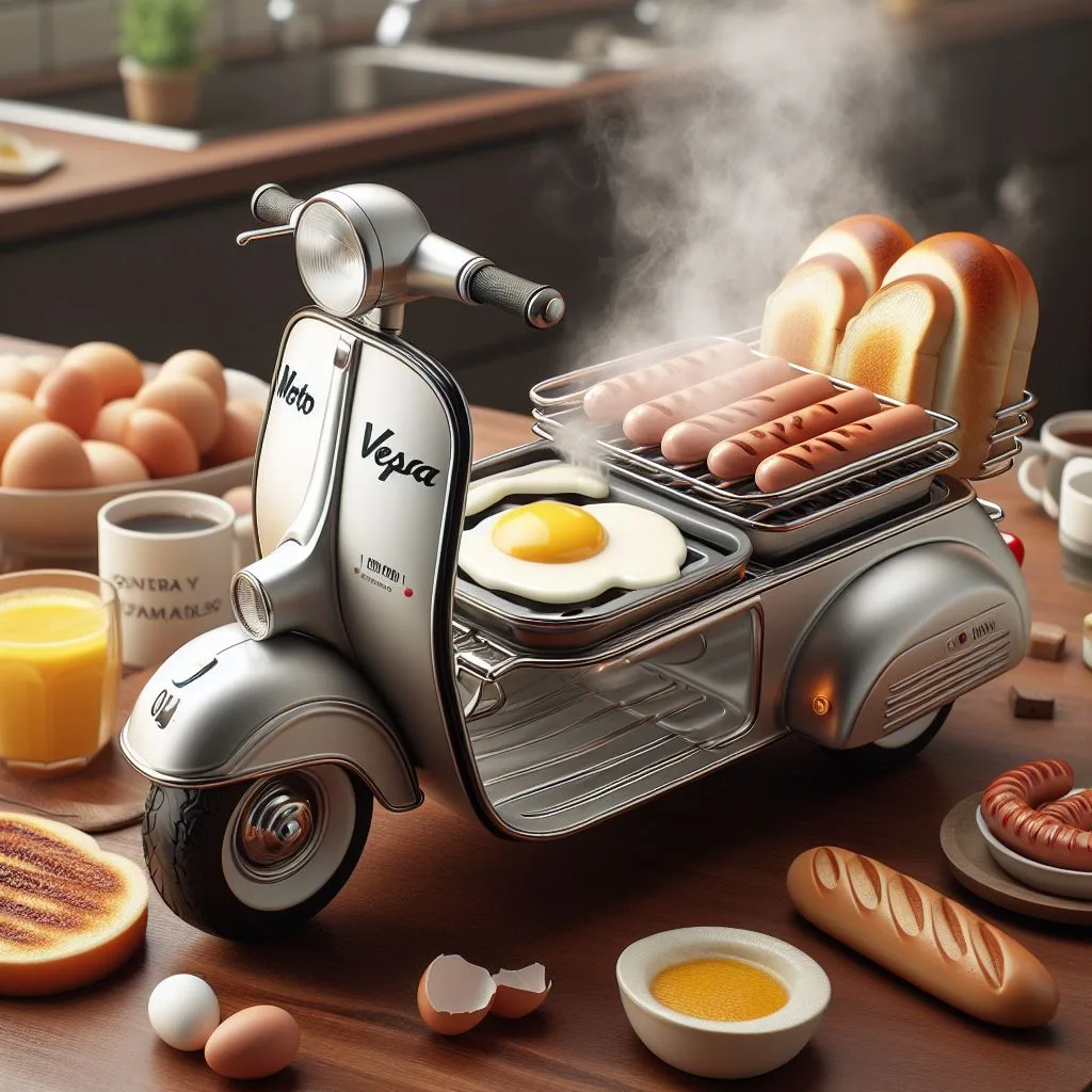Rise and Shine in Style: Vespa-Inspired Breakfast Stations for Modern Kitchens luxarts vespa inspired breakfast stations 1 jpg