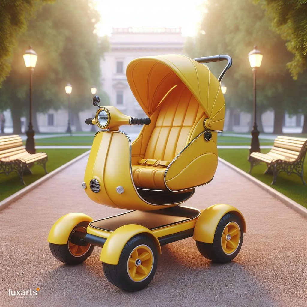Ride in Style: Vespa-Inspired Stroller for Urban Explorers luxarts vespa inspired stroller 2 jpg