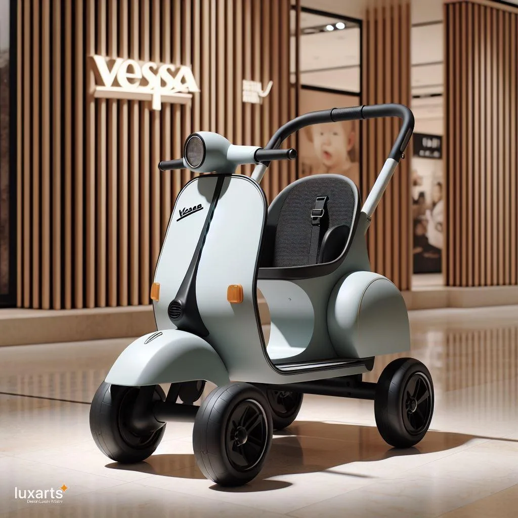 Ride in Style: Vespa-Inspired Stroller for Urban Explorers luxarts vespa inspired stroller 8 jpg