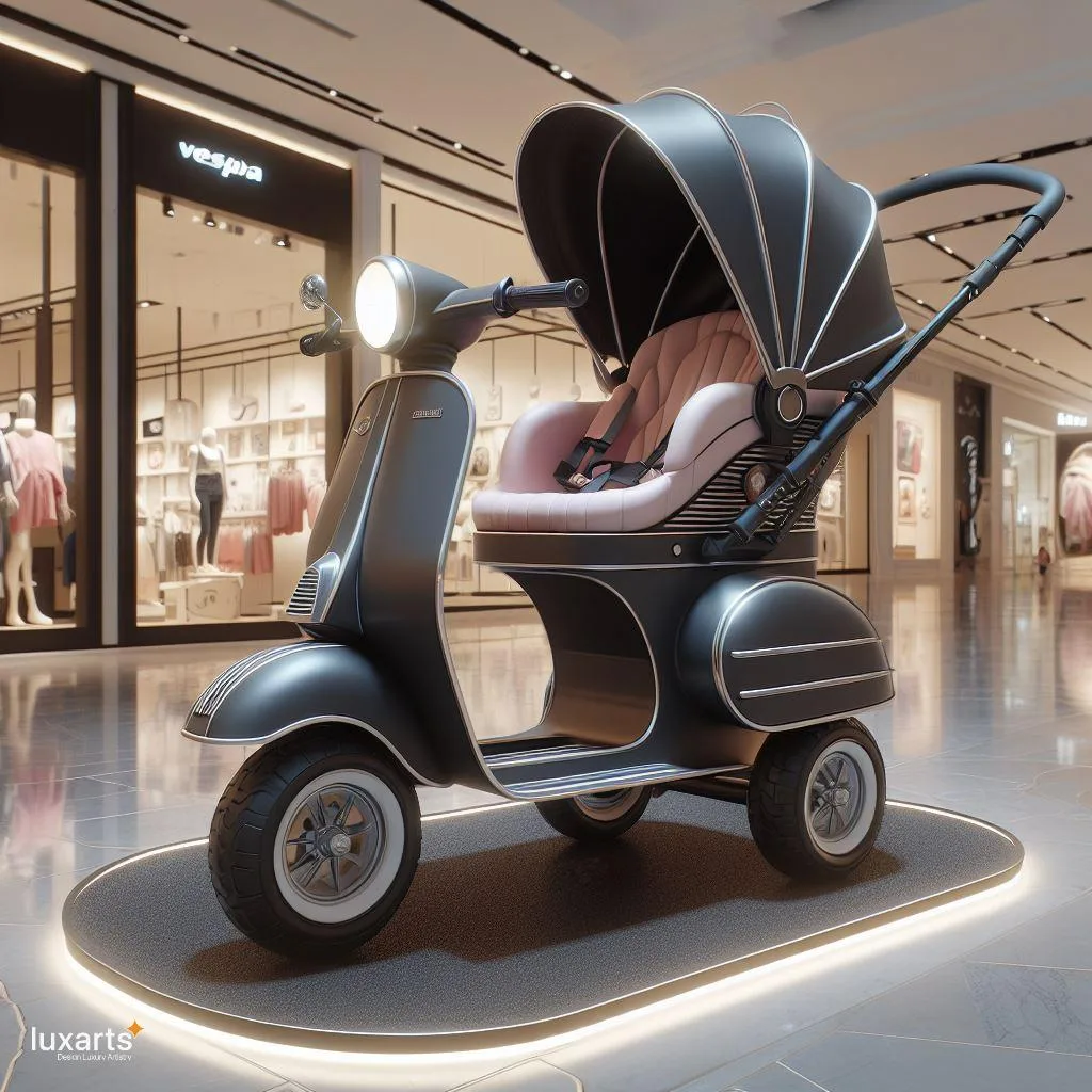 Ride in Style: Vespa-Inspired Stroller for Urban Explorers luxarts vespa inspired stroller 9 jpg