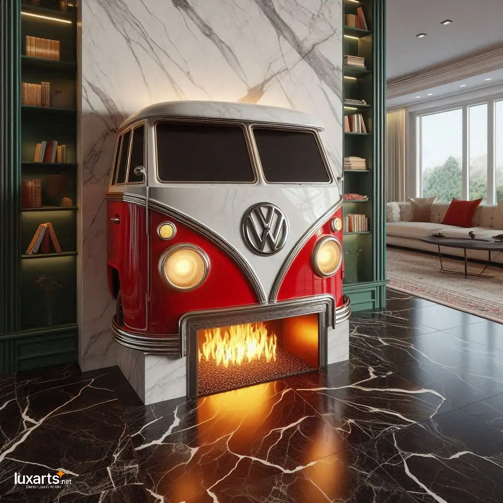 Volkswagen Bus Fireplace: Retro Charm for Cozy Living Spaces luxarts volkswagen bus fireplace 10