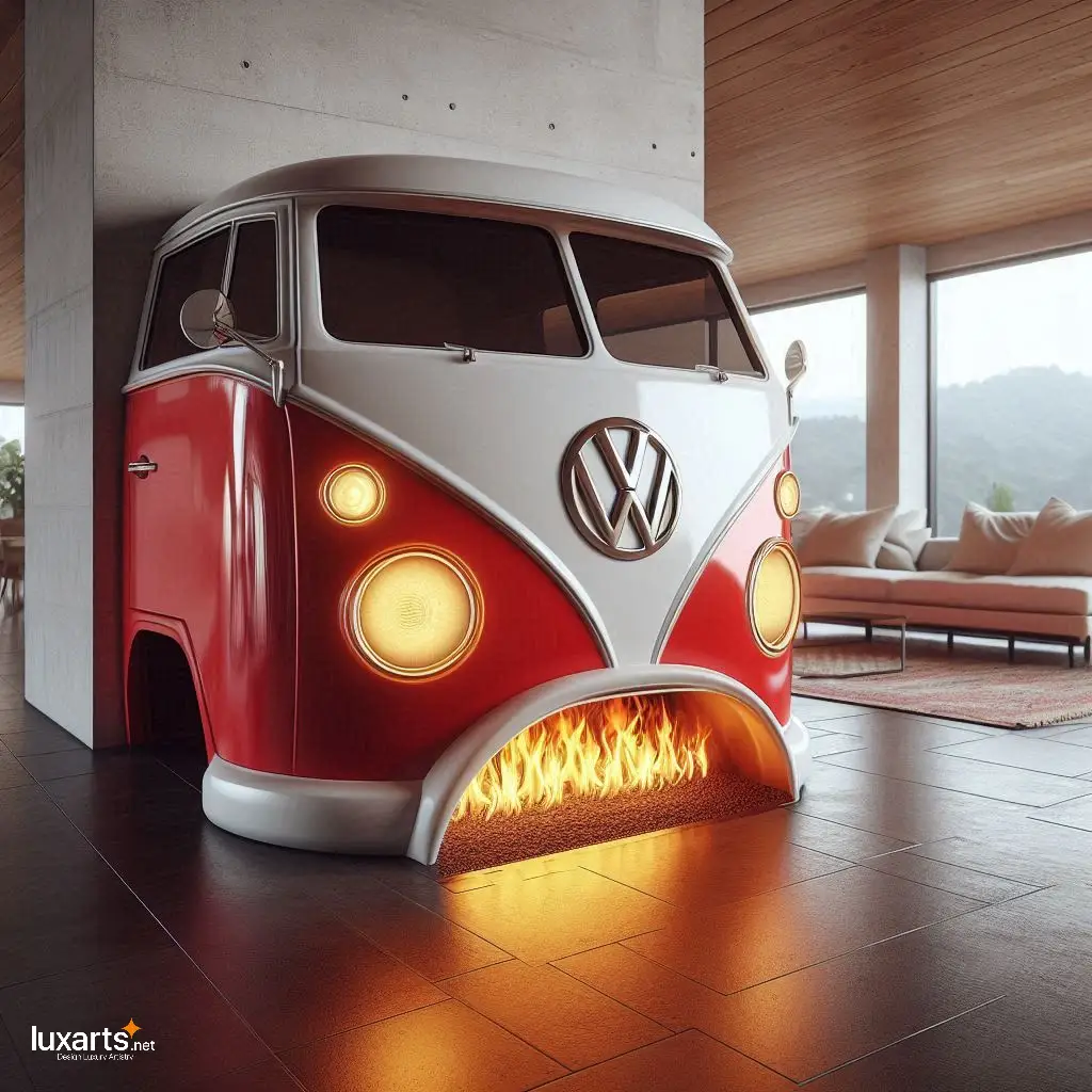 Volkswagen Bus Fireplace: Retro Charm for Cozy Living Spaces luxarts volkswagen bus fireplace 11