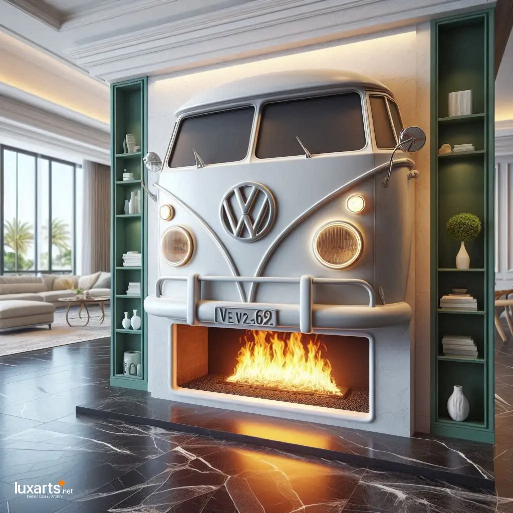 Volkswagen Bus Fireplace: Retro Charm for Cozy Living Spaces luxarts volkswagen bus fireplace 5