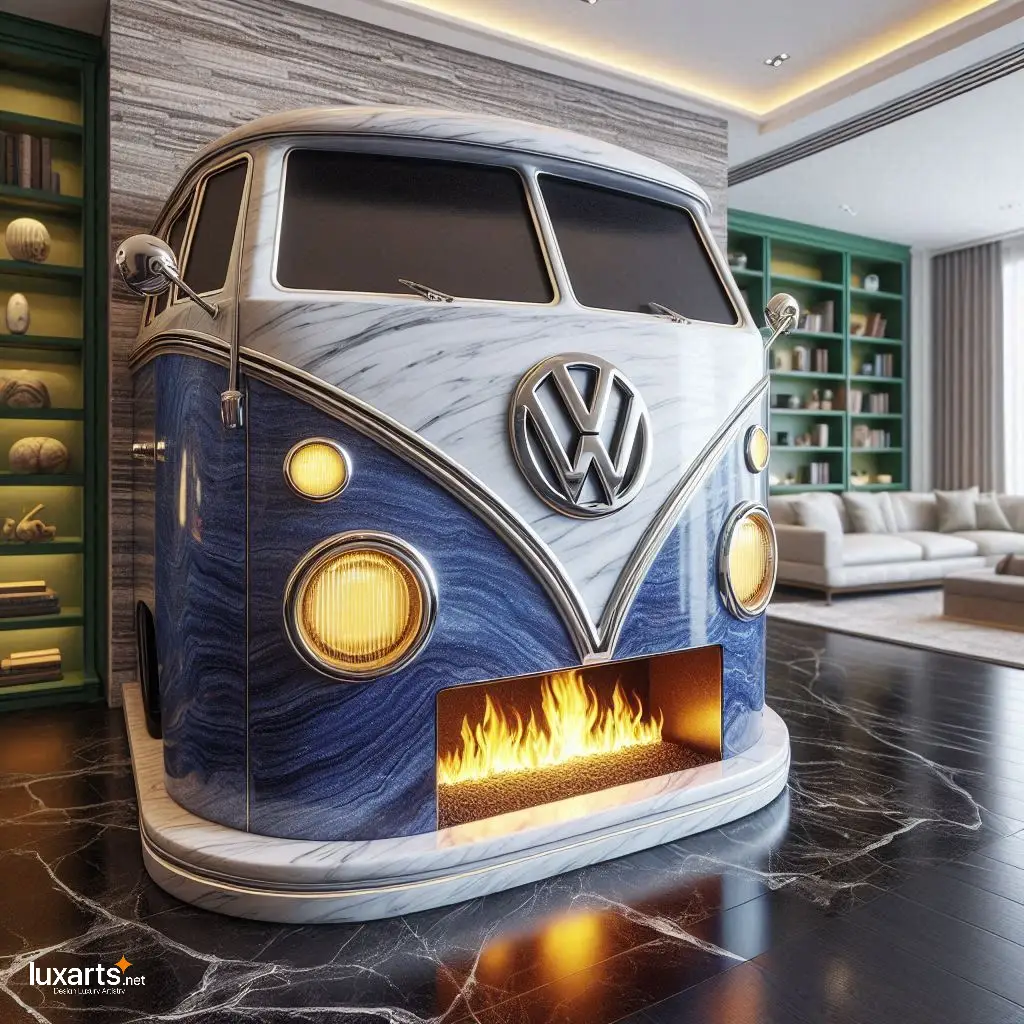 Volkswagen Bus Fireplace: Retro Charm for Cozy Living Spaces luxarts volkswagen bus fireplace 6