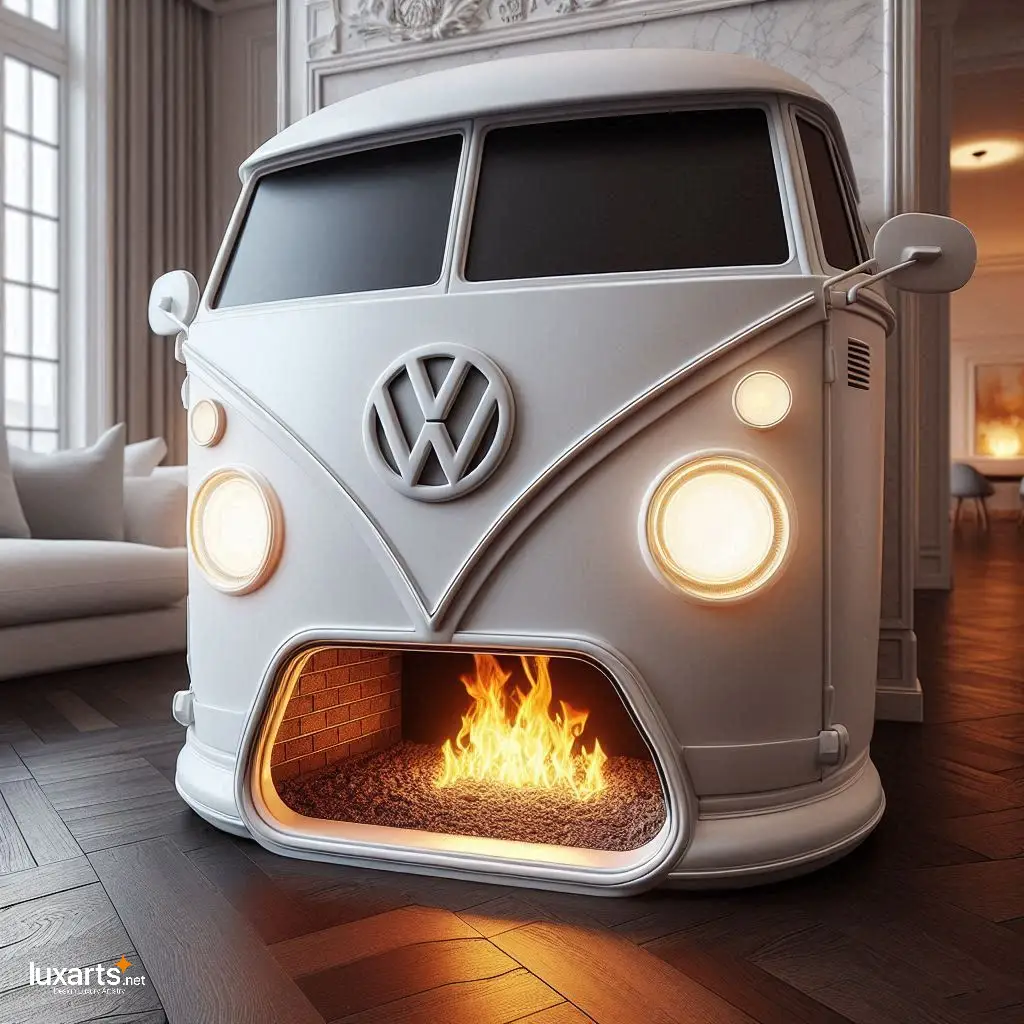 Volkswagen Bus Fireplace: Retro Charm for Cozy Living Spaces luxarts volkswagen bus fireplace 8