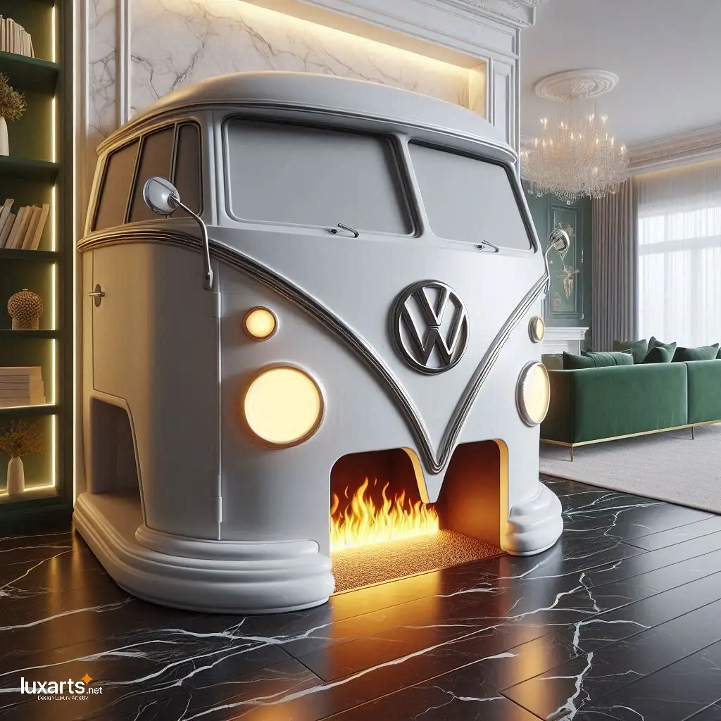 Volkswagen Bus Fireplace: Retro Charm for Cozy Living Spaces luxarts volkswagen bus fireplace 9