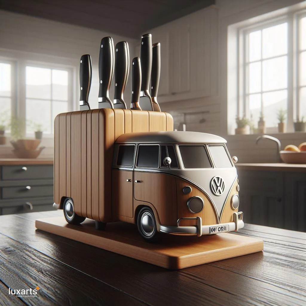 Slice in Retro Style: Volkswagen Bus Knife Block Sets for Culinary Enthusiasts luxarts volkswagen bus knife block sets 1 jpg