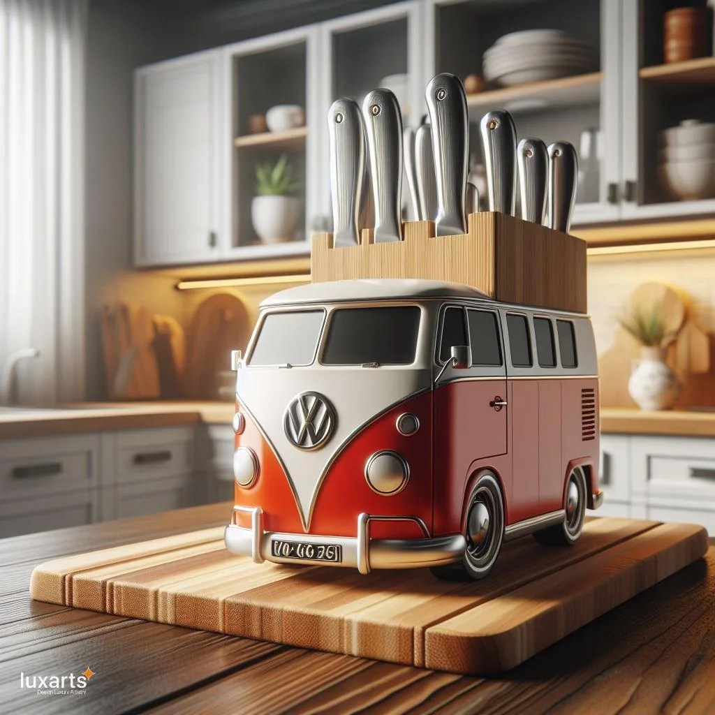 Slice in Retro Style: Volkswagen Bus Knife Block Sets for Culinary Enthusiasts luxarts volkswagen bus knife block sets 2 jpg