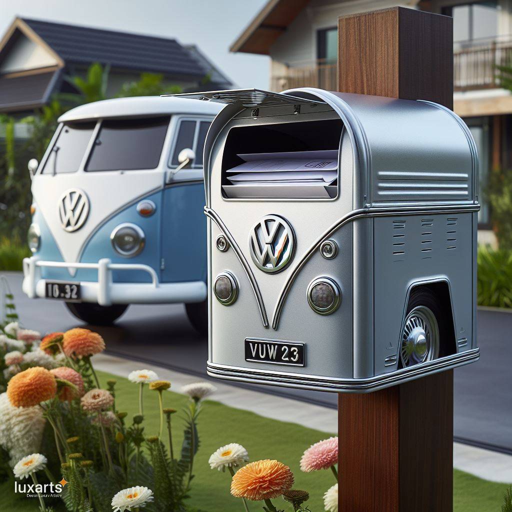 Cruise Into Nostalgia: The Volkswagen Bus Shaped Mailbox luxarts volkswagen bus post mounted mailbox 10