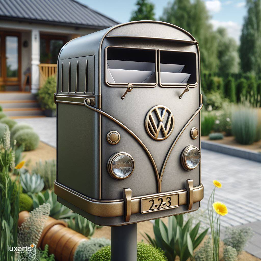 Cruise Into Nostalgia: The Volkswagen Bus Shaped Mailbox luxarts volkswagen bus post mounted mailbox 12