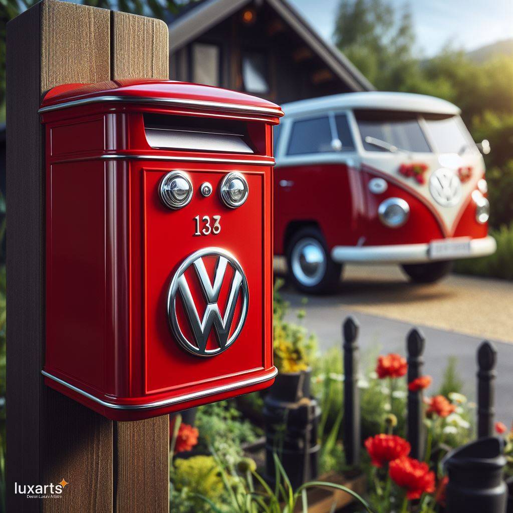 Cruise Into Nostalgia: The Volkswagen Bus Shaped Mailbox luxarts volkswagen bus post mounted mailbox 2