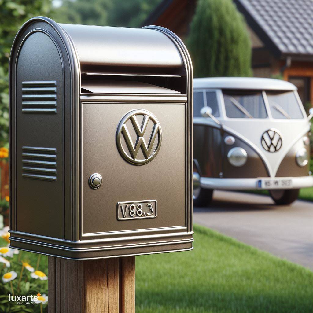 Cruise Into Nostalgia: The Volkswagen Bus Shaped Mailbox luxarts volkswagen bus post mounted mailbox 4
