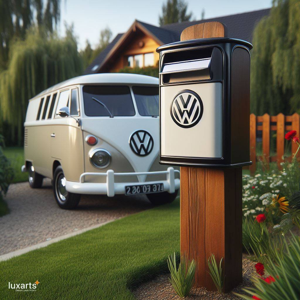Cruise Into Nostalgia: The Volkswagen Bus Shaped Mailbox luxarts volkswagen bus post mounted mailbox 5