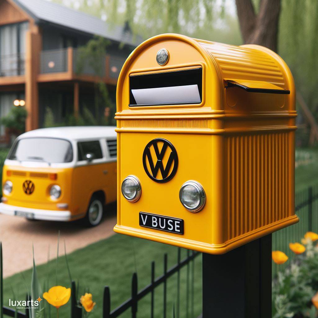 Cruise Into Nostalgia: The Volkswagen Bus Shaped Mailbox luxarts volkswagen bus post mounted mailbox 6