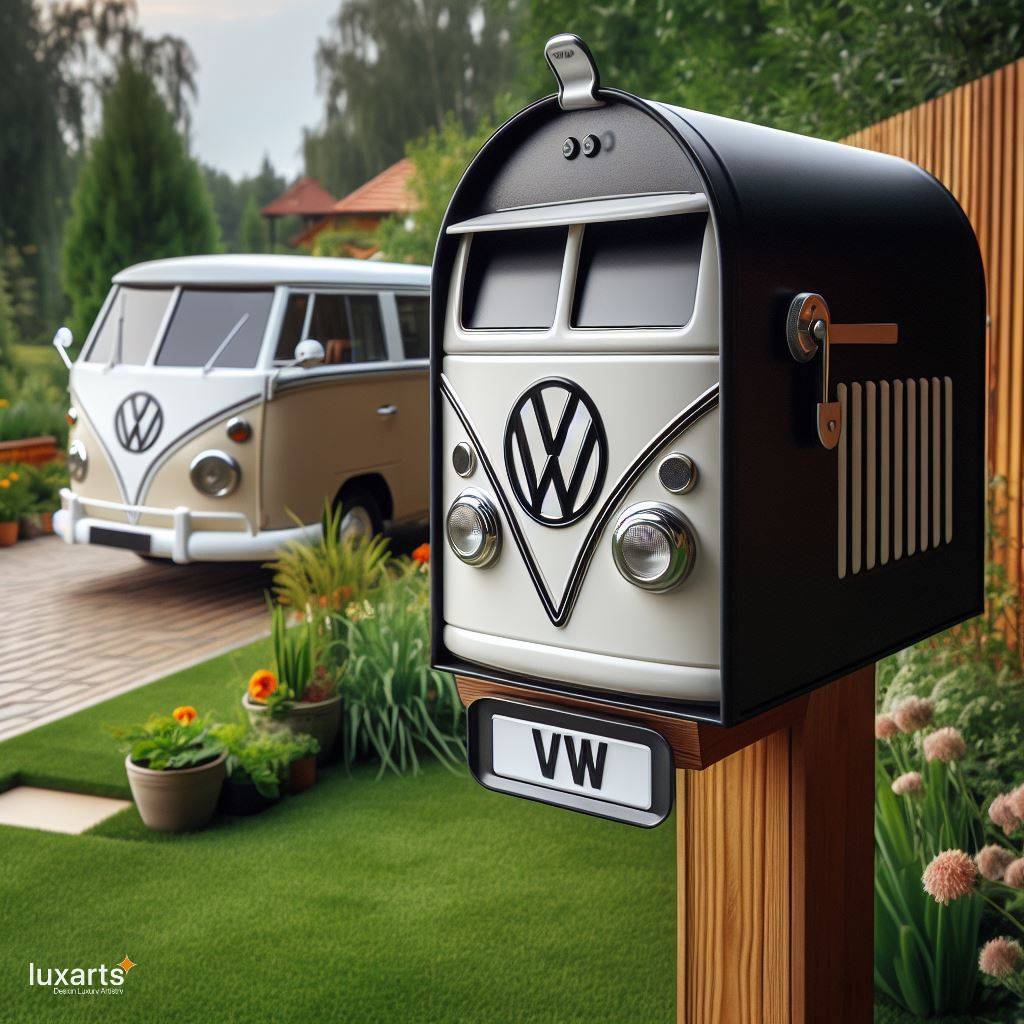 Cruise Into Nostalgia: The Volkswagen Bus Shaped Mailbox luxarts volkswagen bus post mounted mailbox 7