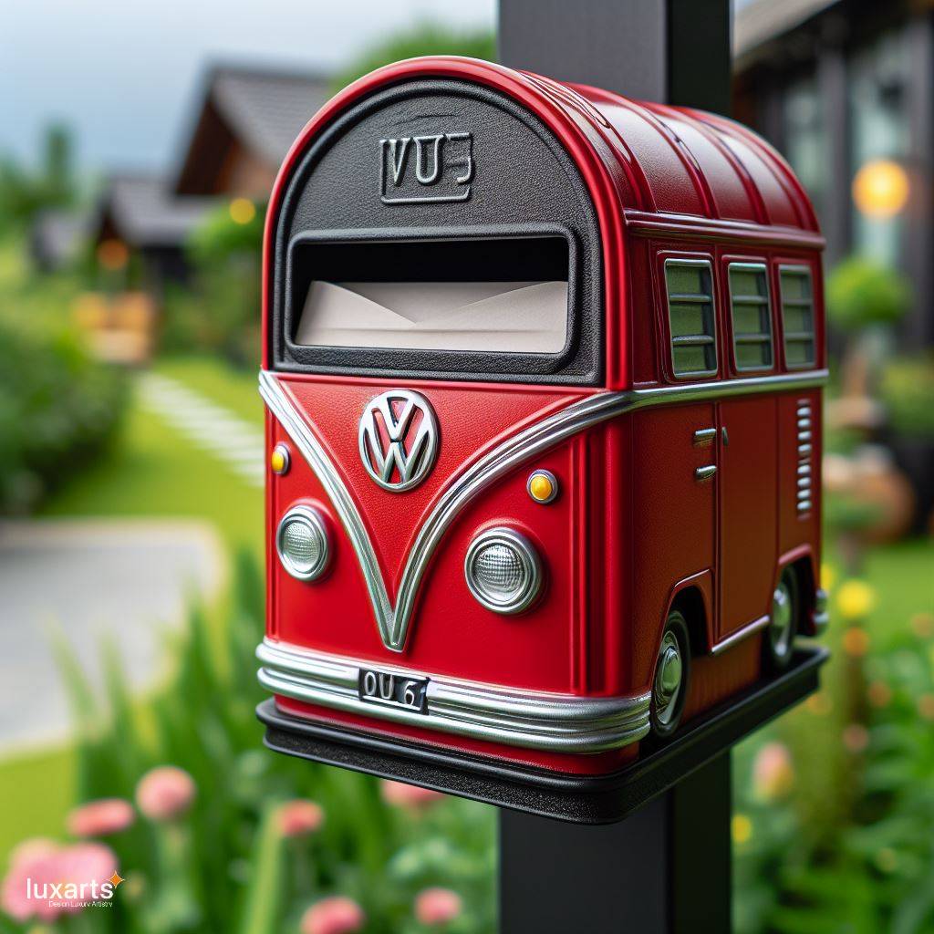 Cruise Into Nostalgia: The Volkswagen Bus Shaped Mailbox luxarts volkswagen bus post mounted mailbox 8