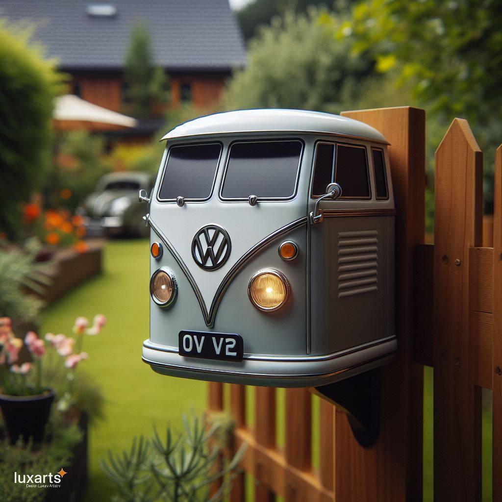 Cruise Into Nostalgia: The Volkswagen Bus Shaped Mailbox luxarts volkswagen bus post mounted mailbox 9