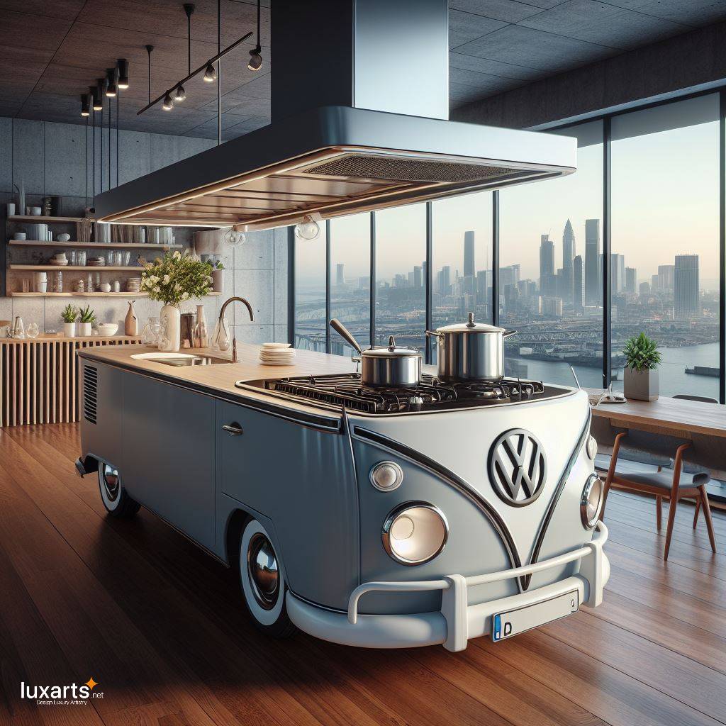Volkswagen Kitchen Island with Stovetop and Extractor Hood: A Fusion of Style and Function luxarts volkswagen kitchen island with stovetop and extractor hood 1
