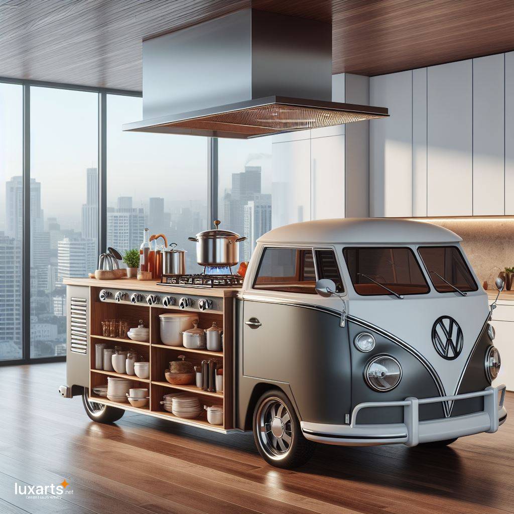 Volkswagen Kitchen Island with Stovetop and Extractor Hood: A Fusion of Style and Function luxarts volkswagen kitchen island with stovetop and extractor hood 3