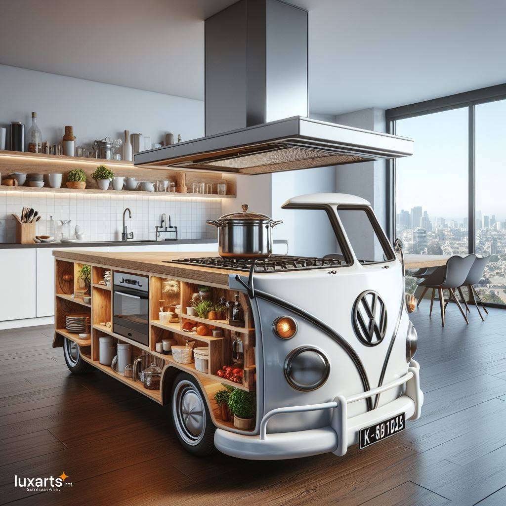 Volkswagen Kitchen Island with Stovetop and Extractor Hood: A Fusion of Style and Function luxarts volkswagen kitchen island with stovetop and extractor hood 9