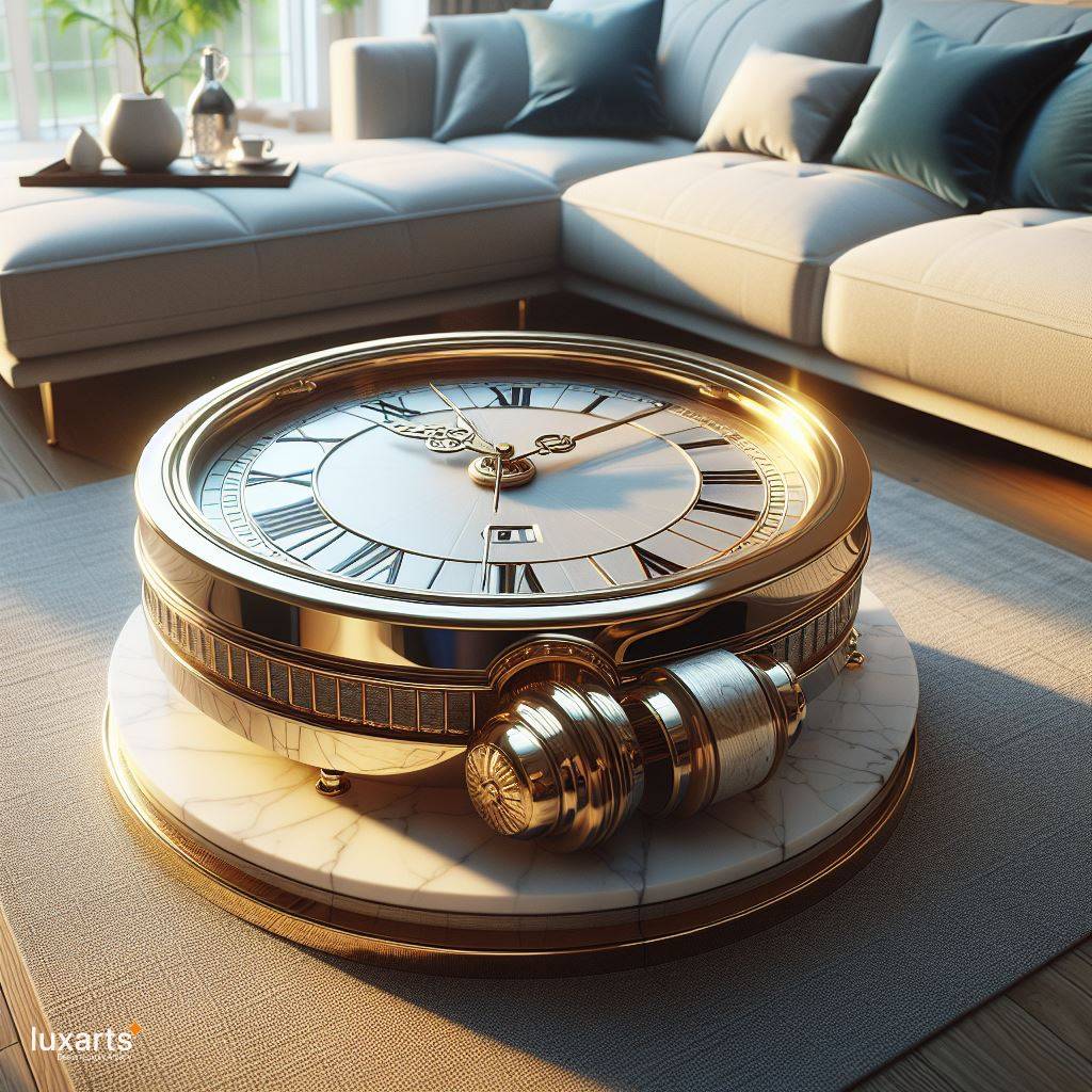 Timeless Elegance: Watch Shaped Coffee Table for Your Living Space luxarts watch shaped coffee tables 1