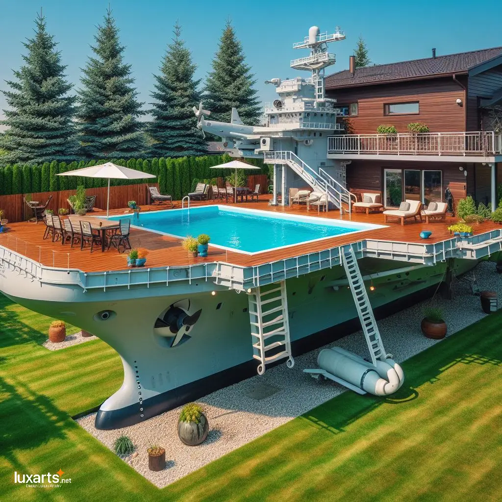 Dive into Luxury: Aircraft Carrier Inspired Swimming Pool for Your Home aircraft carrier pool 1