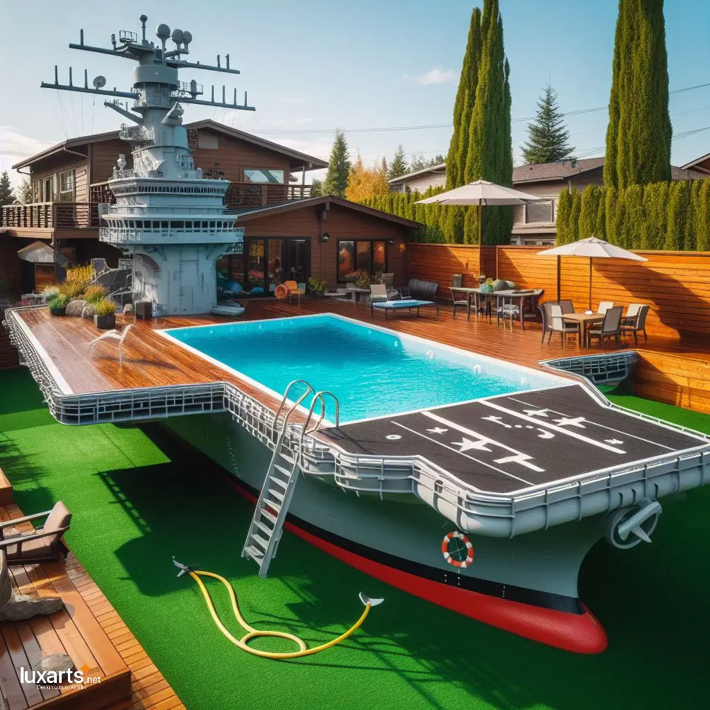 Dive into Luxury: Aircraft Carrier Inspired Swimming Pool for Your Home aircraft carrier pool 10