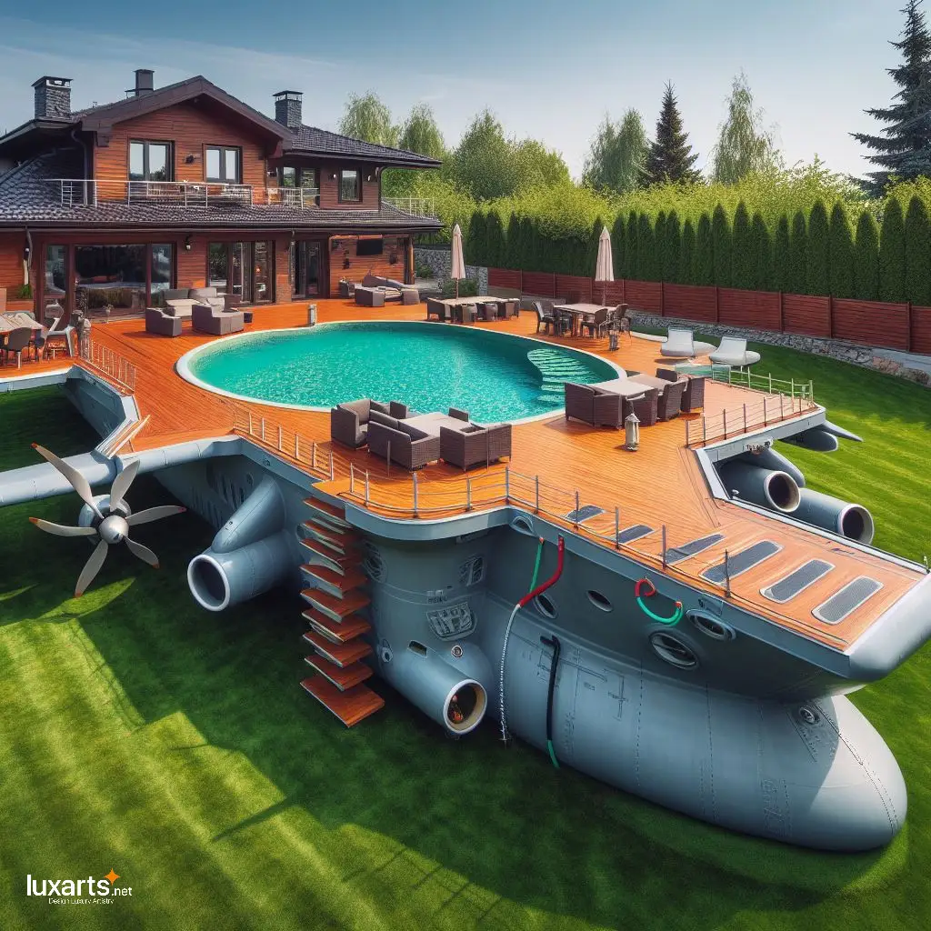 Dive into Luxury: Aircraft Carrier Inspired Swimming Pool for Your Home aircraft carrier pool 13