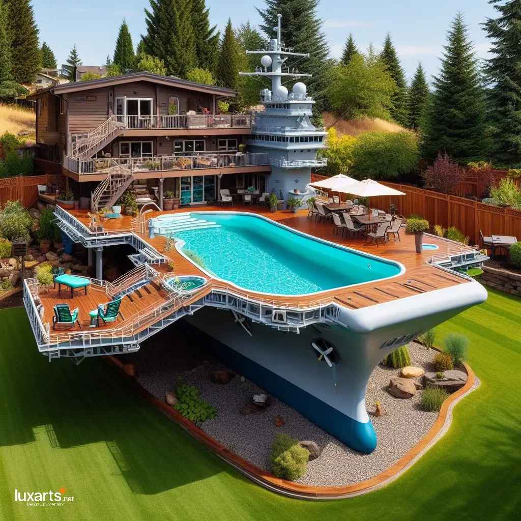 Dive into Luxury: Aircraft Carrier Inspired Swimming Pool for Your Home aircraft carrier pool 3