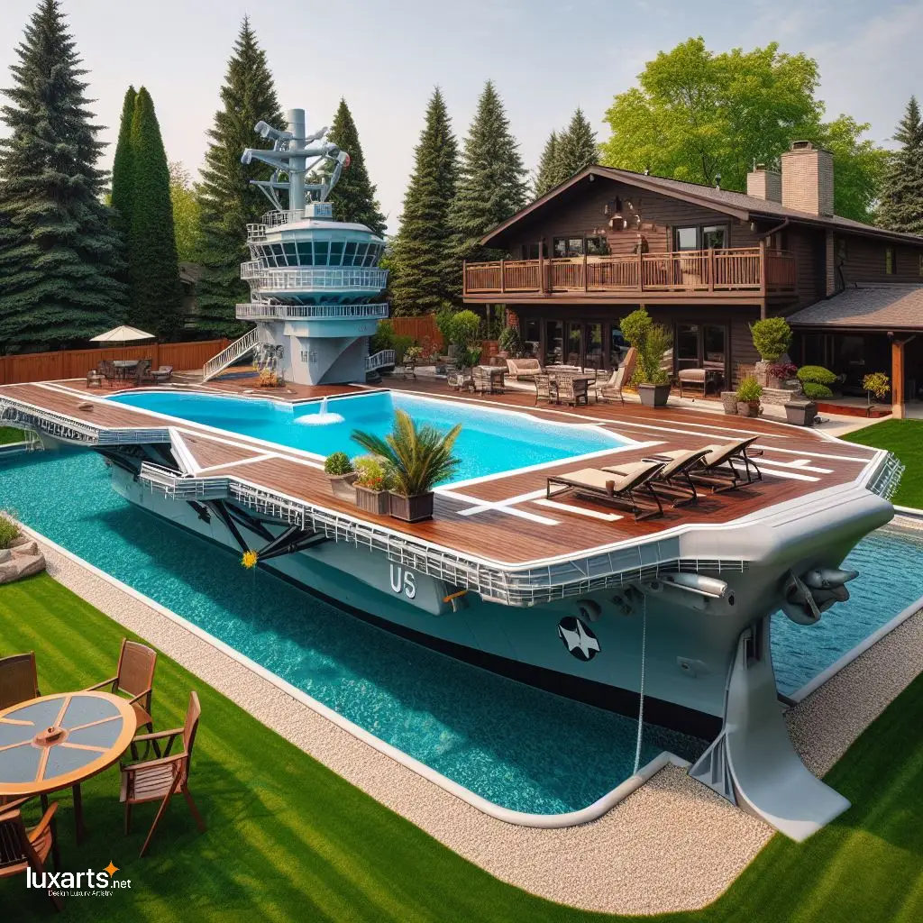 Dive into Luxury: Aircraft Carrier Inspired Swimming Pool for Your Home aircraft carrier pool 4