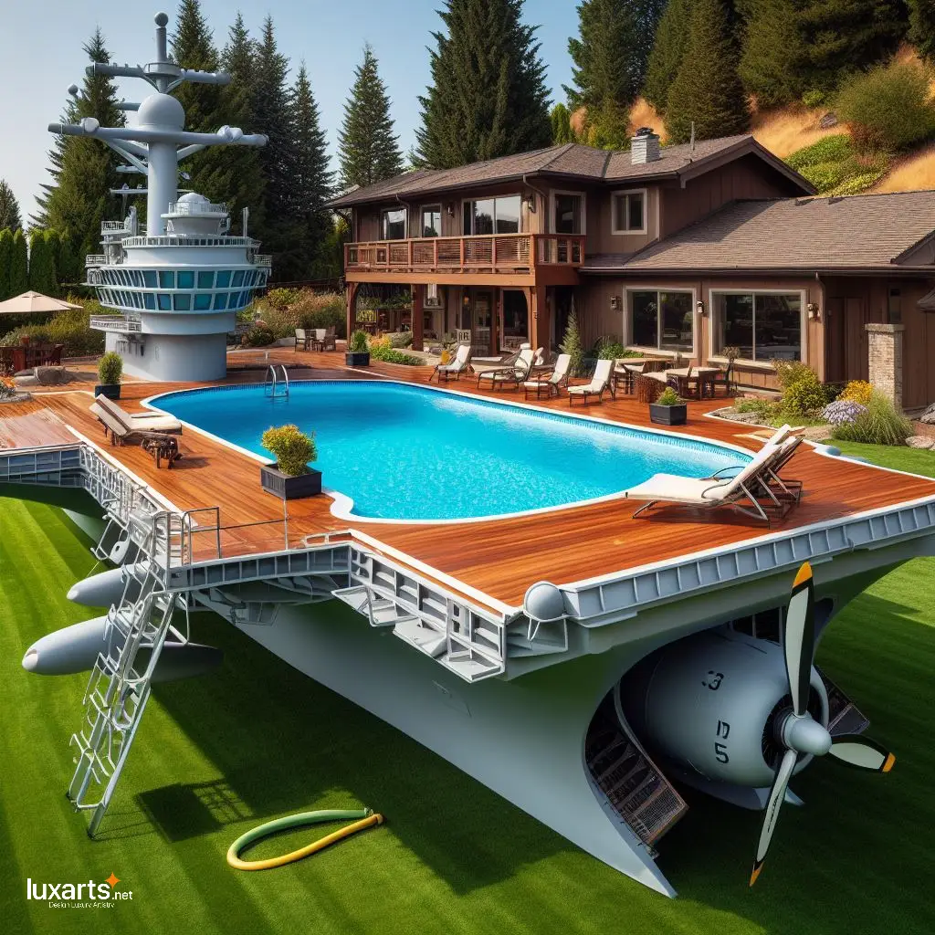 Dive into Luxury: Aircraft Carrier Inspired Swimming Pool for Your Home aircraft carrier pool 7