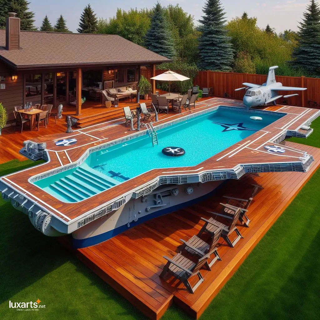 Dive into Luxury: Aircraft Carrier Inspired Swimming Pool for Your Home aircraft carrier pool 8