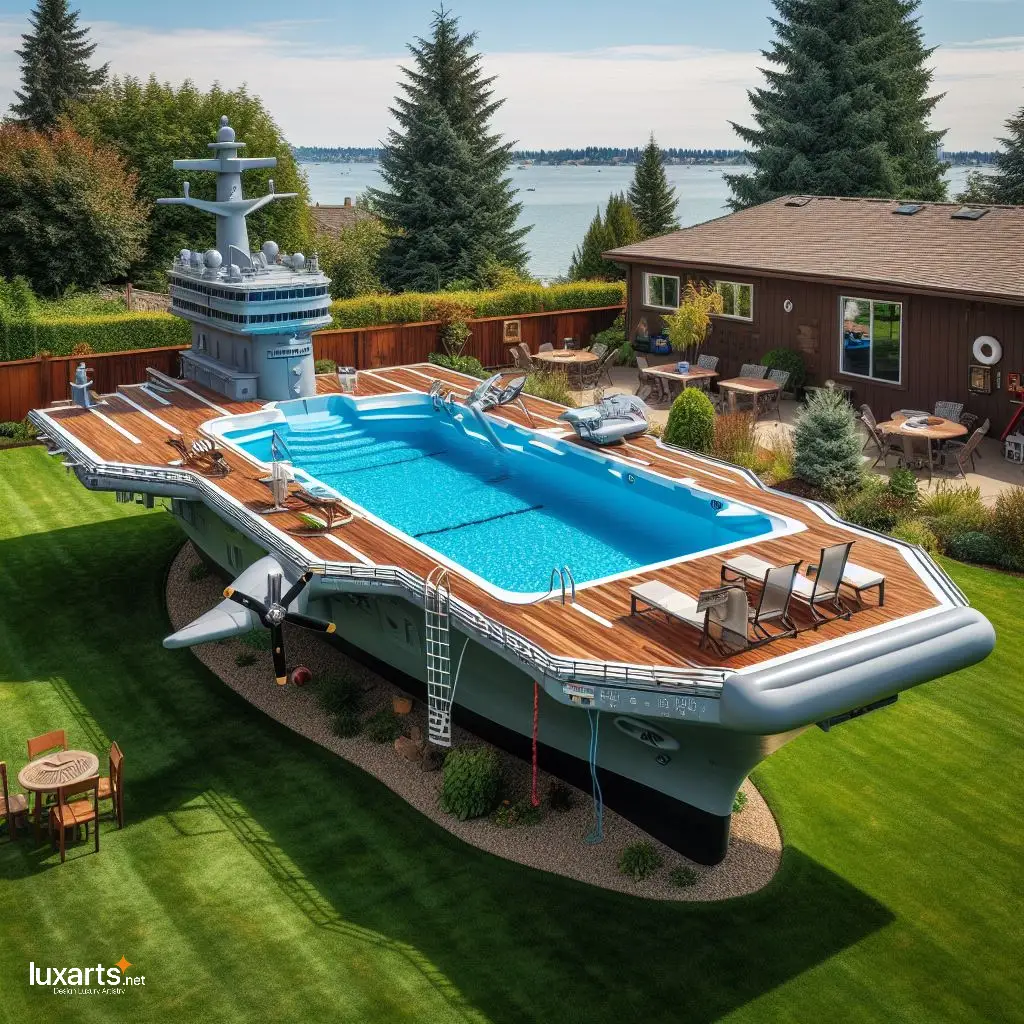 Dive into Luxury: Aircraft Carrier Inspired Swimming Pool for Your Home aircraft carrier pool 9