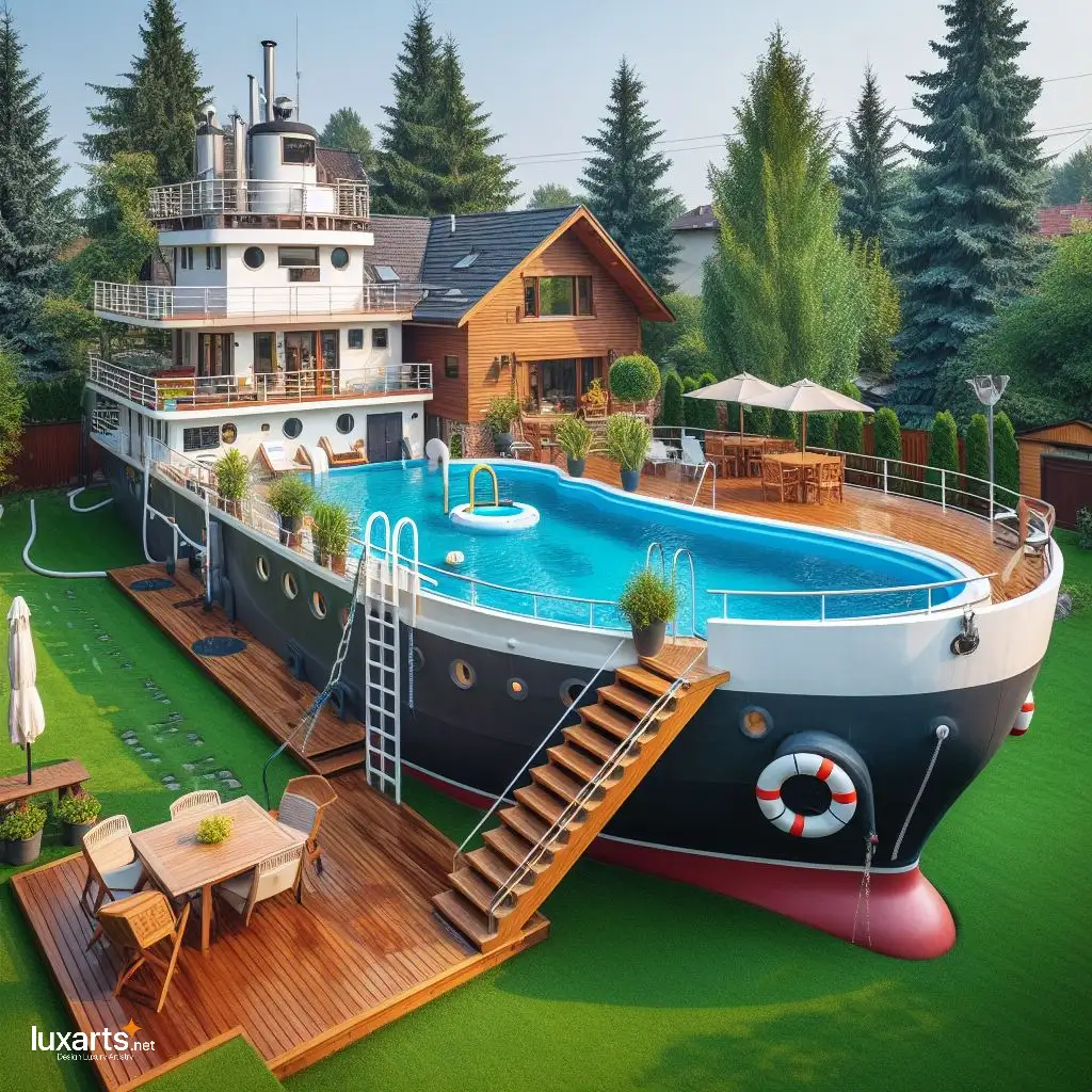 Set Sail for Adventure with a Ship-Shaped Pool: A Fun and Functional Addition to Your Home cago ship pool 1
