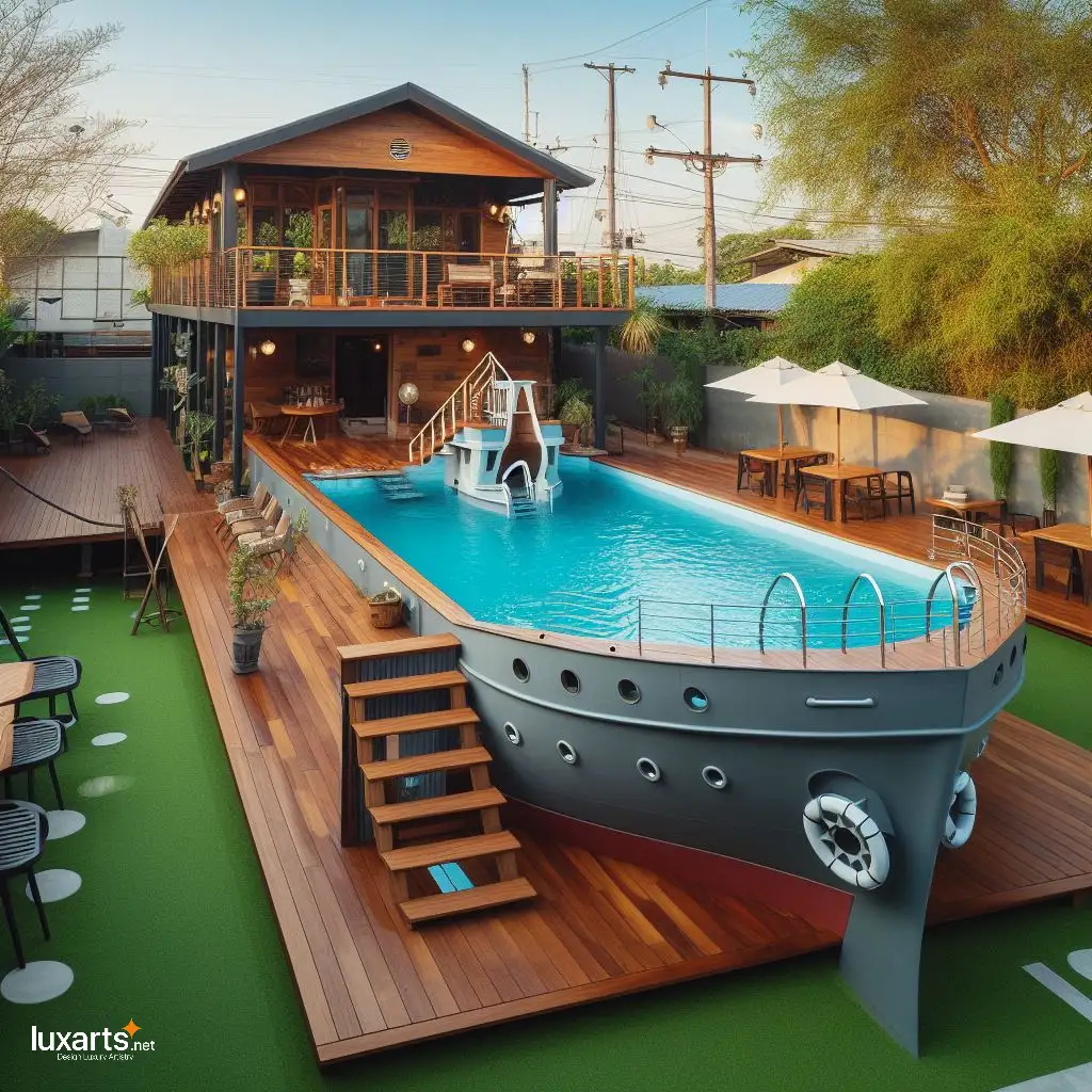 Set Sail for Adventure with a Ship-Shaped Pool: A Fun and Functional Addition to Your Home cago ship pool 10