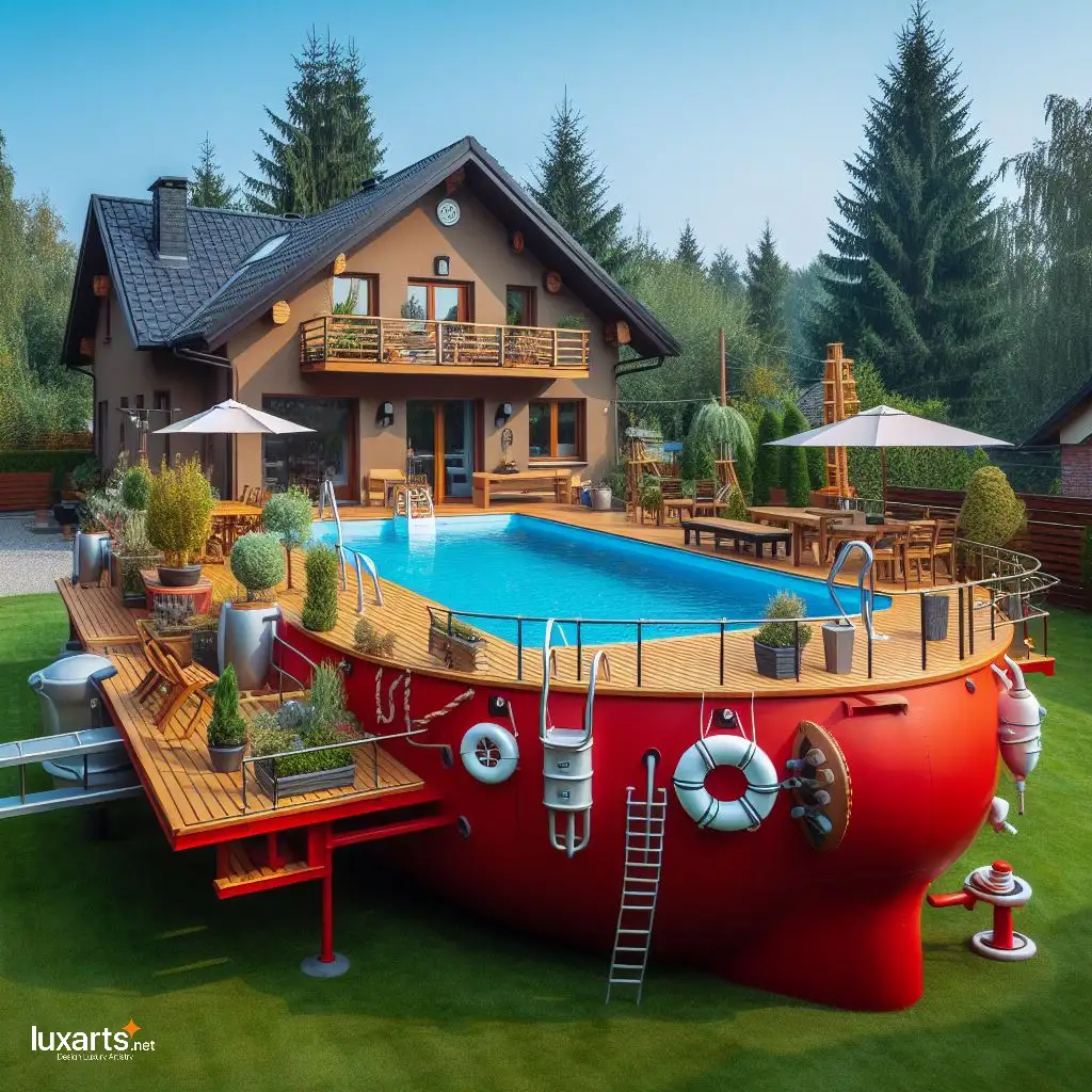 Set Sail for Adventure with a Ship-Shaped Pool: A Fun and Functional Addition to Your Home cago ship pool 3