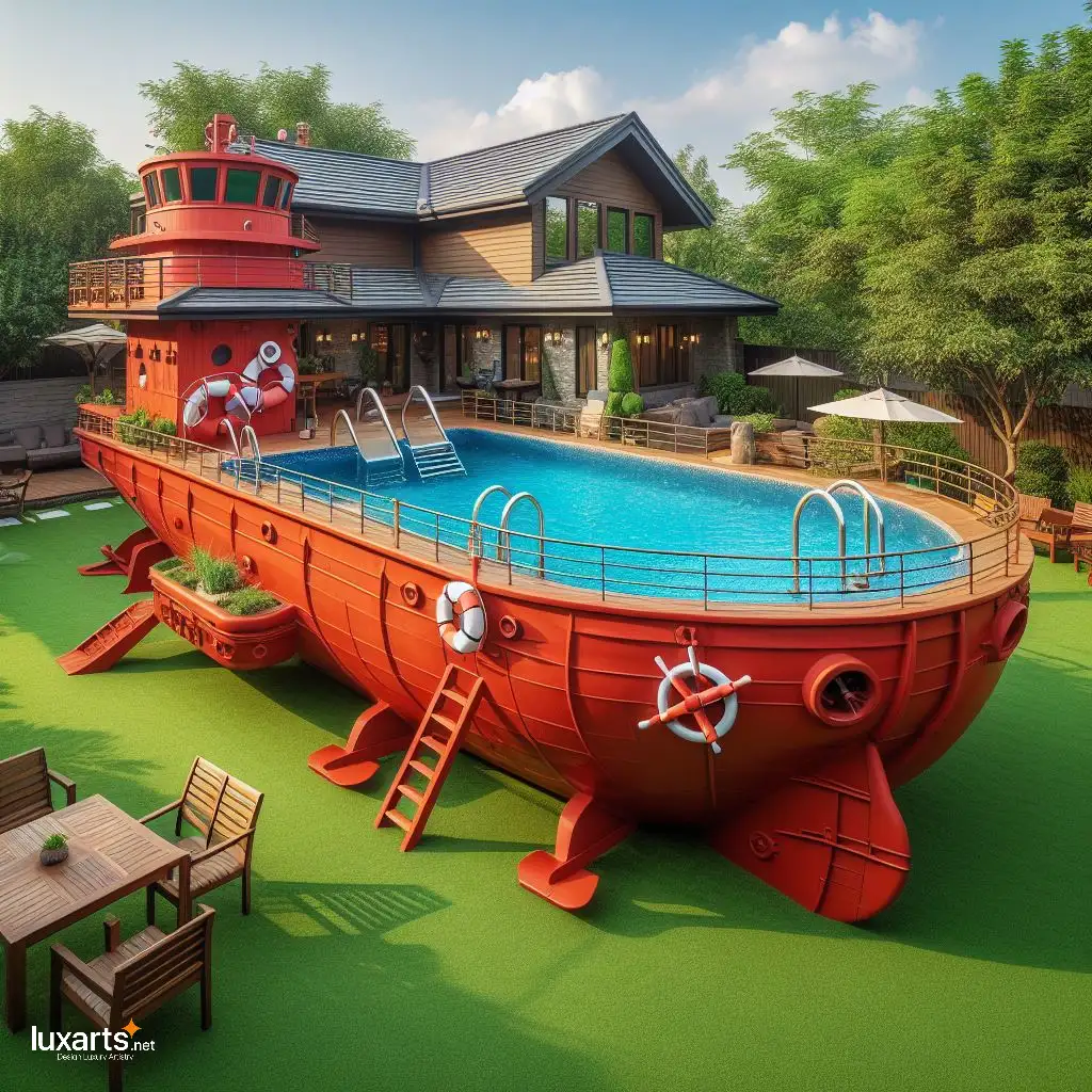 Set Sail for Adventure with a Ship-Shaped Pool: A Fun and Functional Addition to Your Home cago ship pool 5