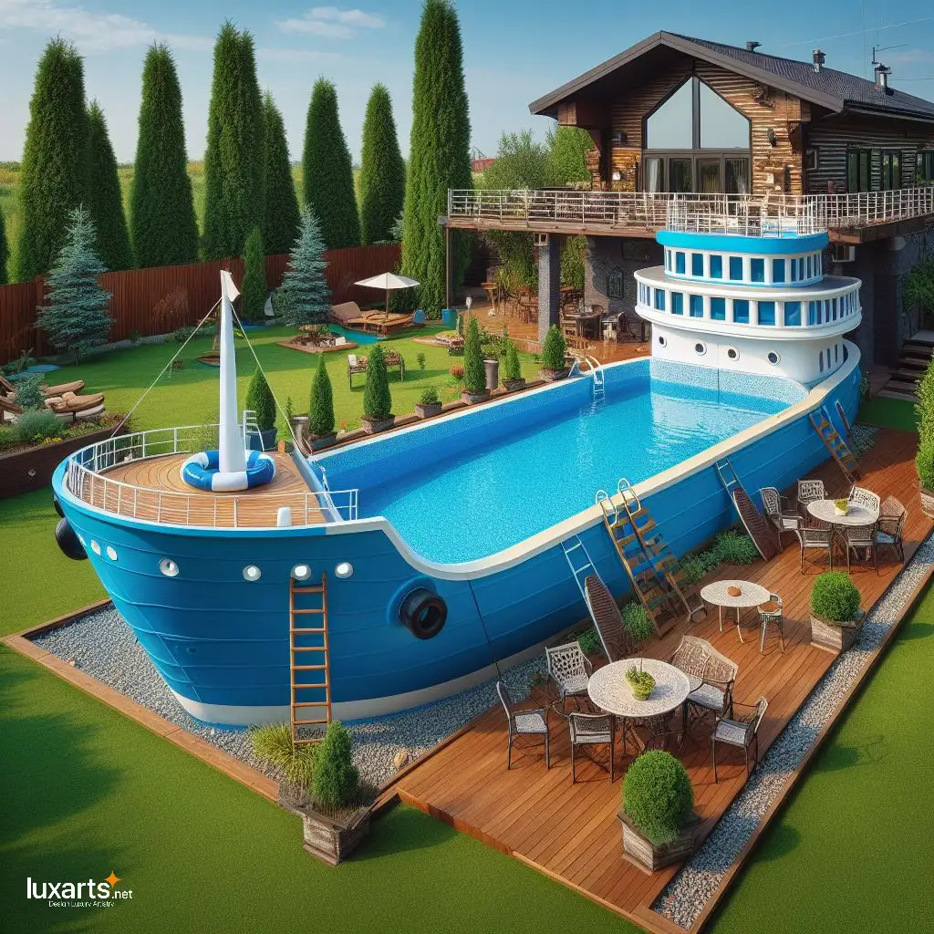 Set Sail for Adventure with a Ship-Shaped Pool: A Fun and Functional Addition to Your Home cago ship pool 6