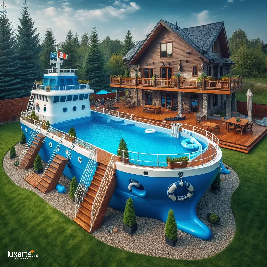 Set Sail for Adventure with a Ship-Shaped Pool: A Fun and Functional Addition to Your Home cago ship pool 7